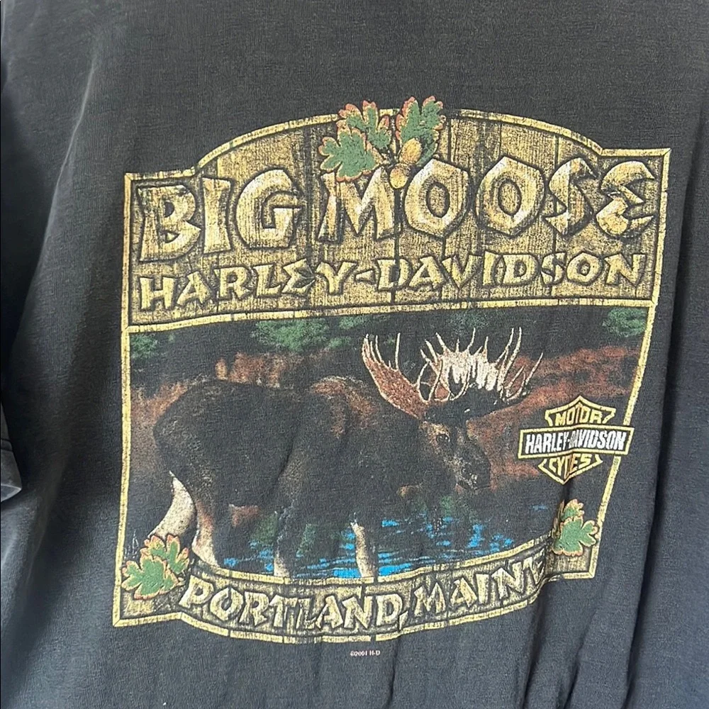 Harley-Davidson Y2K Black Short Sleeve Tee with Graphic Design Vintage Sz XL ♦️